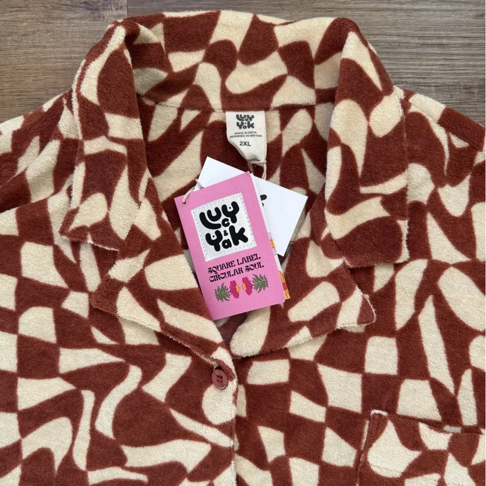 Lucy & Yak Santiago Shirt ORGANIC COTTON TOWELLING  Amara Grid 2XL XXL - Picture 7 of 7